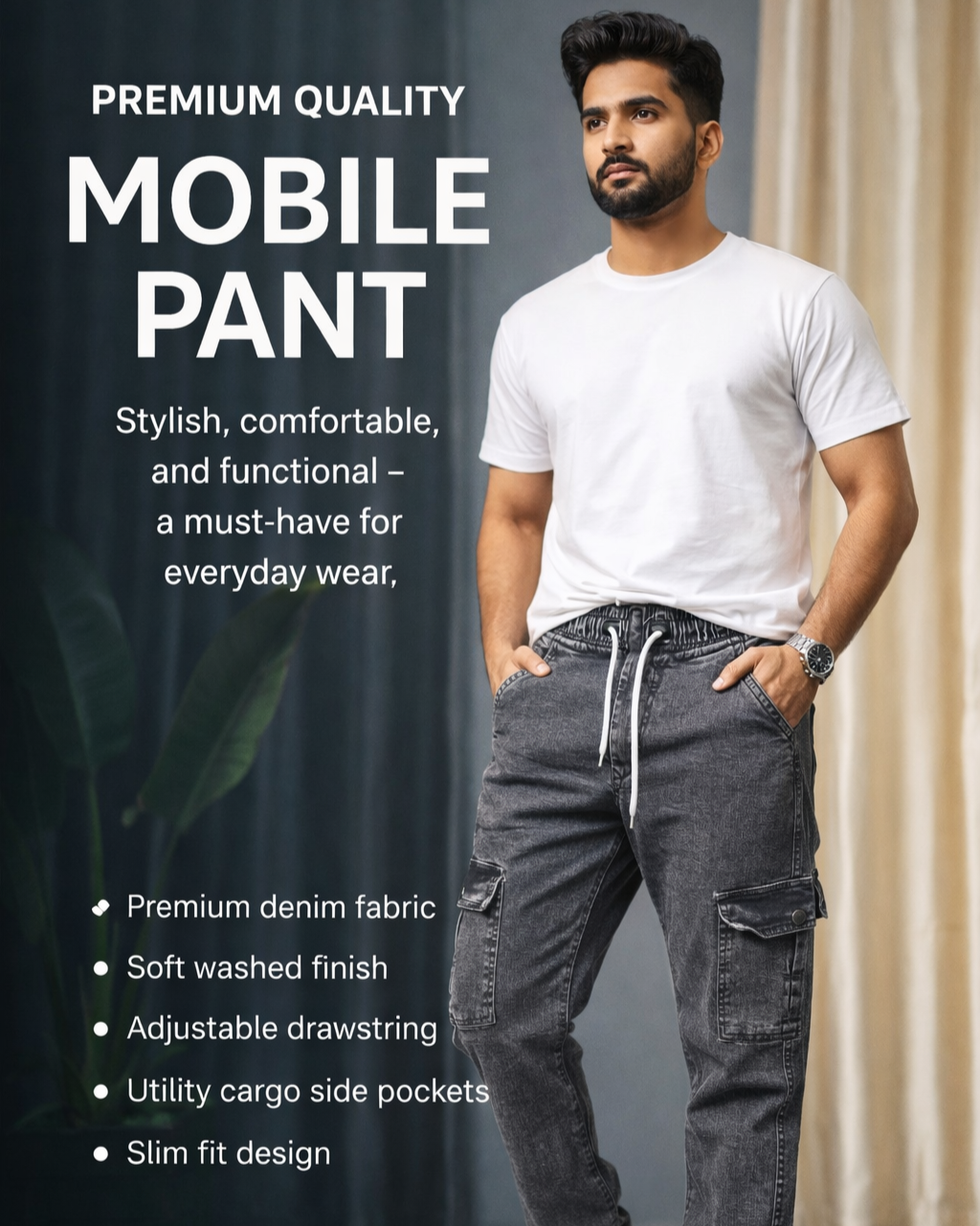Premium Quality  6 Pocket Denim Mobile Pant SKU - 1